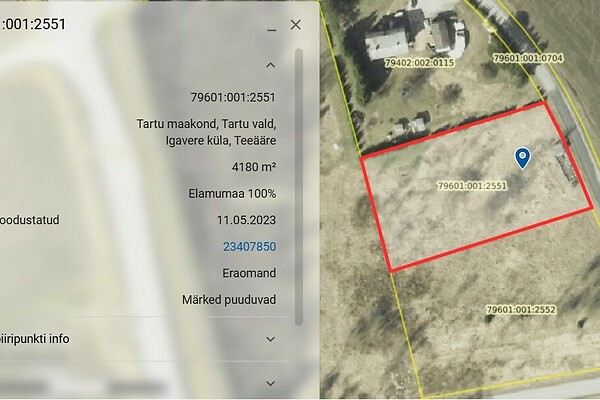 plot for sale, residential land - Igavere, Tartu vald, Tartumaa