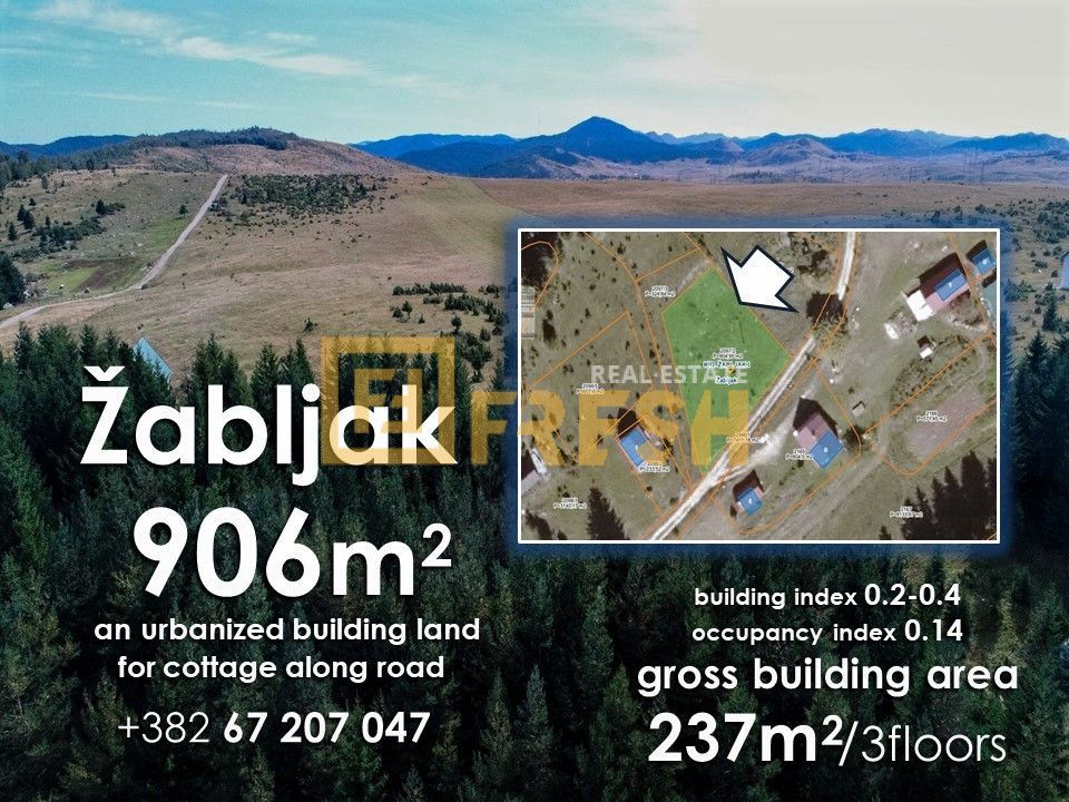 Land Plot 906 m<sup>2</sup> for sale